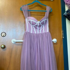Light Purple Padded Corset Maxi Dress